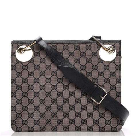 GUCCI Monogram Eclipse Messenger Bag Black 